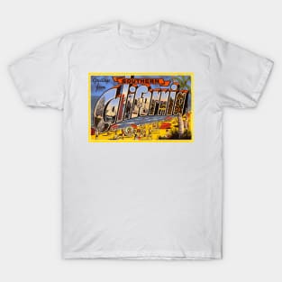 Greetings from Southern California - Vintage Large Letter Postcard T-Shirt